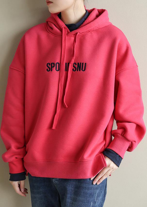 Natural rose cotton Blouse false two pieces Dresses hooded shirts - SooLinen