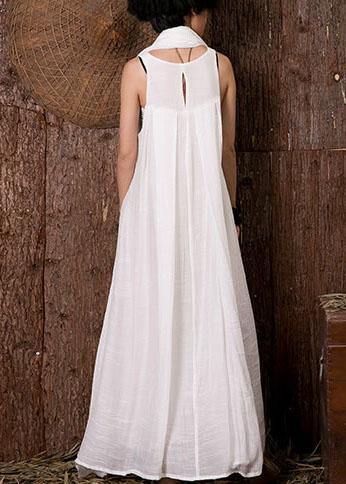 Natural white linen outfit sleeveless Dresses summer Dresses - SooLinen