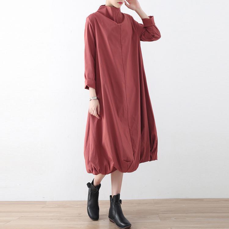 New 2025 fall dresses pink baggy maxi dress caftans oversized gown high neck