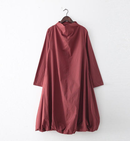 New 2025 fall dresses pink baggy maxi dress caftans oversized gown high neck