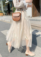 Load image into Gallery viewer, New Apricot Print Feathers Patchwork Tulle Summer Skirts