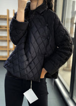 Load image into Gallery viewer, New Beige Peter Pan Collar Button Patchwork Thin Parka Winter