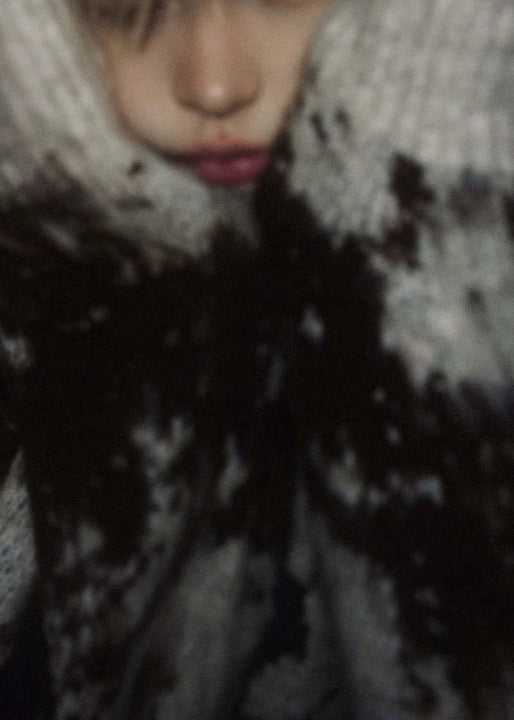 New Beige Tie Dye Cozy Knit Mens Sweaters Winter