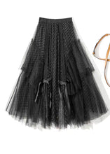 Load image into Gallery viewer, New Black Bow Elastic Waist Tulle Skirt Summer