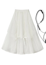 Load image into Gallery viewer, New Black Bow Elastic Waist Tulle Skirt Summer
