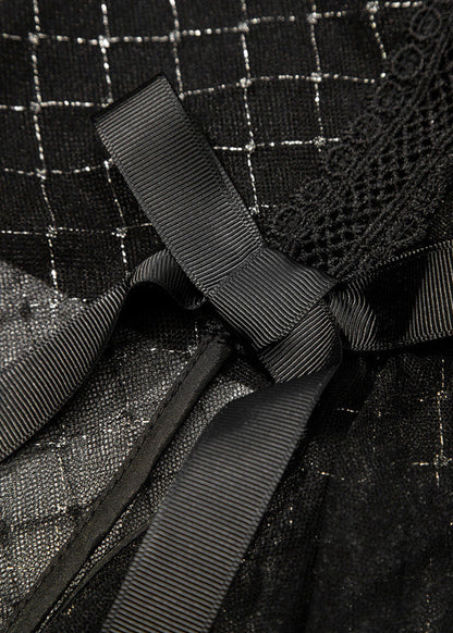 New Black Bow Elastic Waist Tulle Skirt Summer