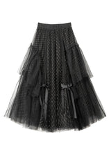 Load image into Gallery viewer, New Black Bow Elastic Waist Tulle Skirt Summer