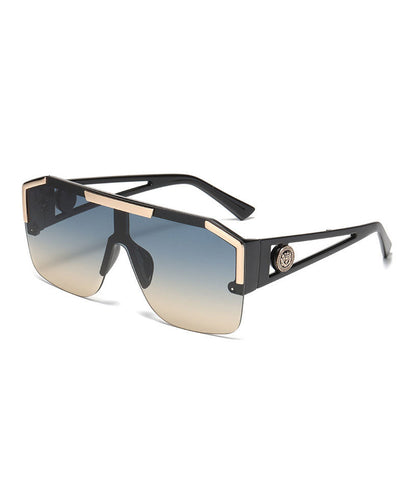 New Black One-Piece Large Frame Personalized Sunglasses