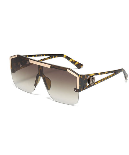 New Black One-Piece Large Frame Personalized Sunglasses
