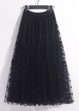 Load image into Gallery viewer, New Black Solid Pleated Tulle Skirt High Waist