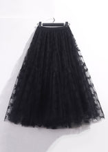 Load image into Gallery viewer, New Black Solid Pleated Tulle Skirt High Waist