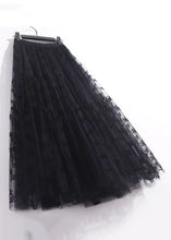 Load image into Gallery viewer, New Black Solid Pleated Tulle Skirt High Waist