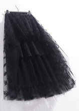 Load image into Gallery viewer, New Black Solid Pleated Tulle Skirt High Waist