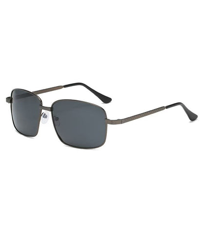 New Black Square Men's Polarized Metal Sunglasses