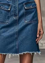 Load image into Gallery viewer, New Blue Pockets High Waist Denim Skirt Summer