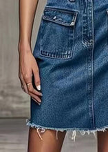 Load image into Gallery viewer, New Blue Pockets High Waist Denim Skirt Summer