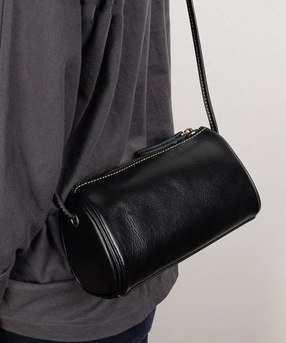 New Brown Calf Leather Round CrossBody Bag