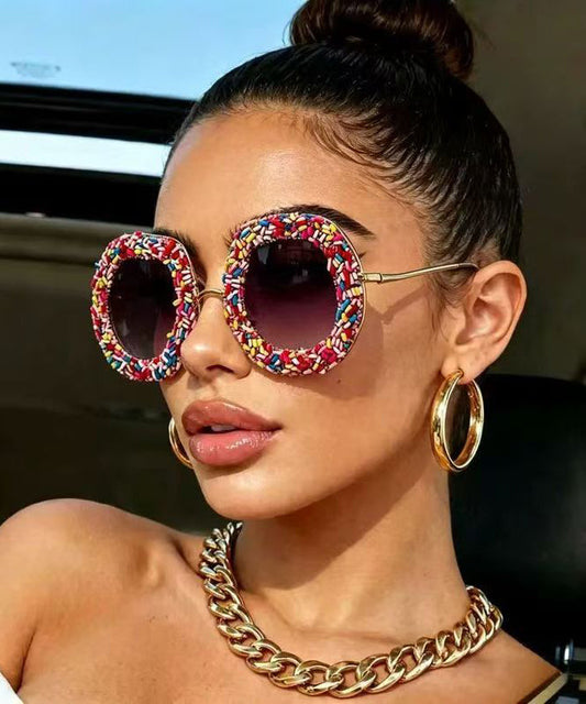 New Candy Colored Large Frame Street Photography Sunglasses