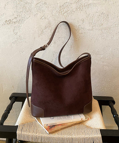 New Casual Coffee Large Capacity Suede Shoulder Bag