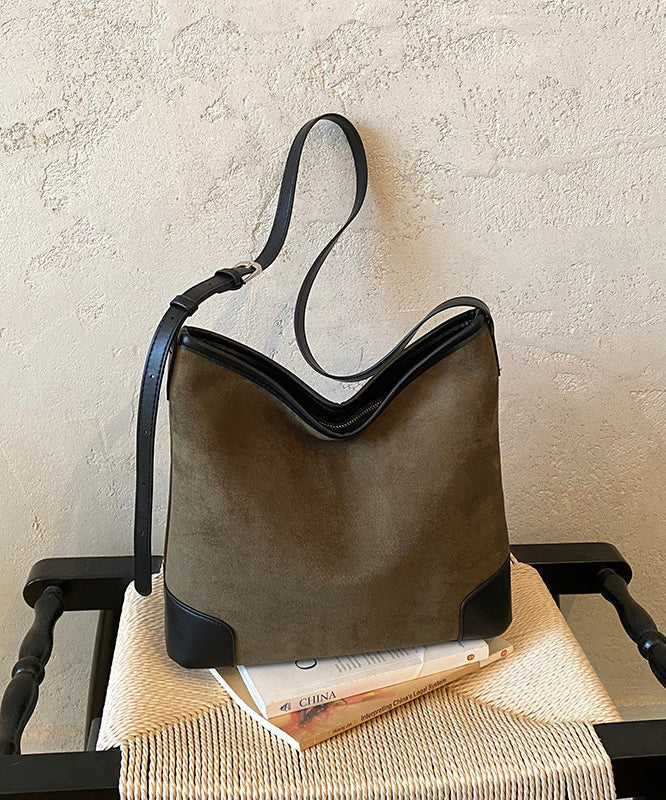 New Casual Coffee Large Capacity Suede Shoulder Bag