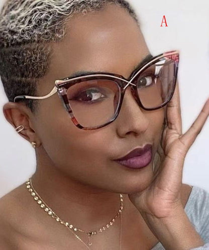 New Cat Eye Metal Anti Blue Light Full Frame Reading Glasses