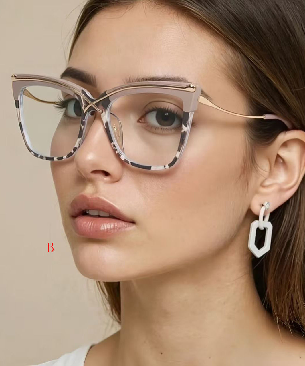 New Cat Eye Metal Anti Blue Light Full Frame Reading Glasses