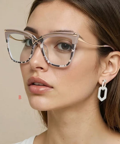 New Cat Eye Metal Anti Blue Light Full Frame Reading Glasses