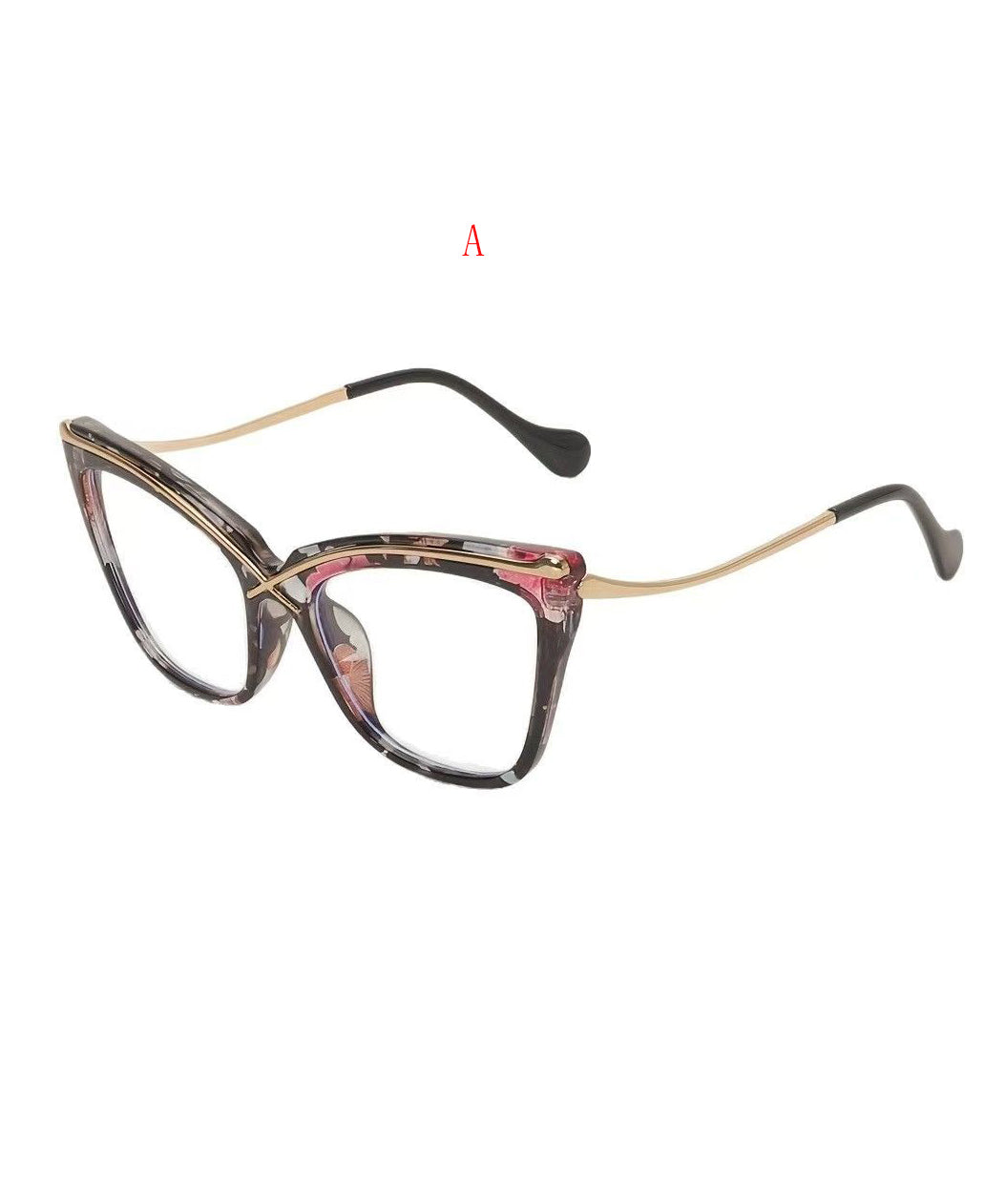 New Cat Eye Metal Anti Blue Light Full Frame Reading Glasses