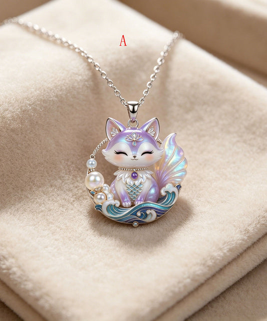 New Chinese Style Exquisite Fox Auspicious Pendant Necklace
