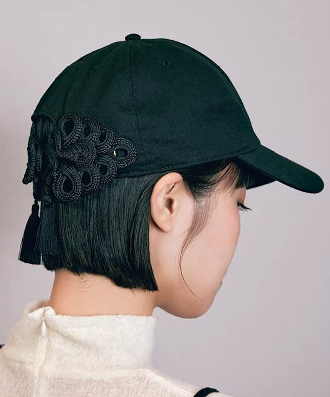 New Chinese Style Green Oriental Button Tassel Baseball Cap Hat