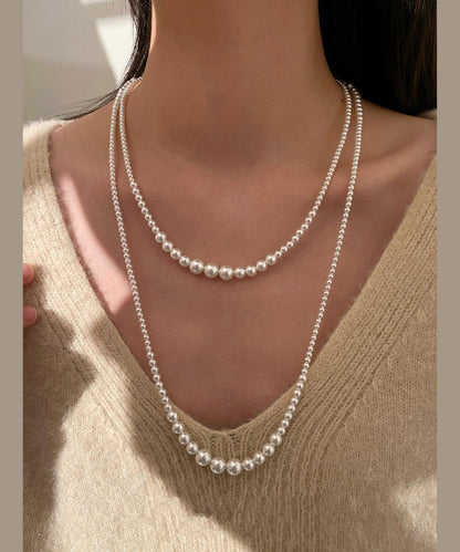 New Classy White Versatile Long Pearl Necklace