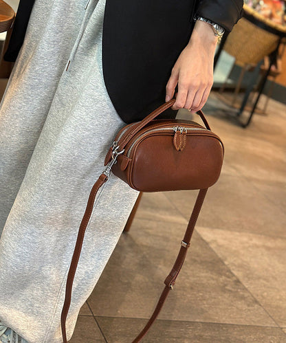 New Coffee Calf Leather Versatile Tote Camera Bag