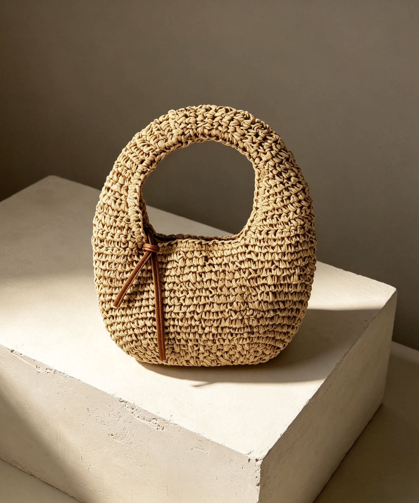 New Coffee Straw Woven Vacation Tote Bag