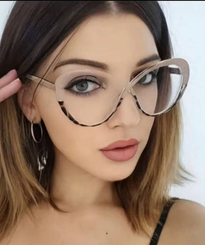 New Color Blocked Cross Irregular Pattern Full Frame Reading Glasses