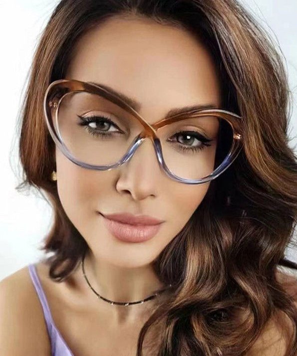 New Color Blocked Cross Irregular Pattern Full Frame Reading Glasses