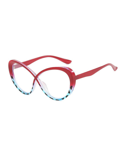 New Color Blocked Cross Irregular Pattern Full Frame Reading Glasses