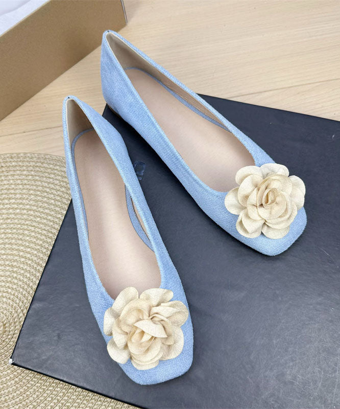 New Comfy Splicing Flat Shoes For Women Green Suede Floral
