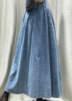 New Deep Blue Thin High Waisted Denim Skirts For Summer