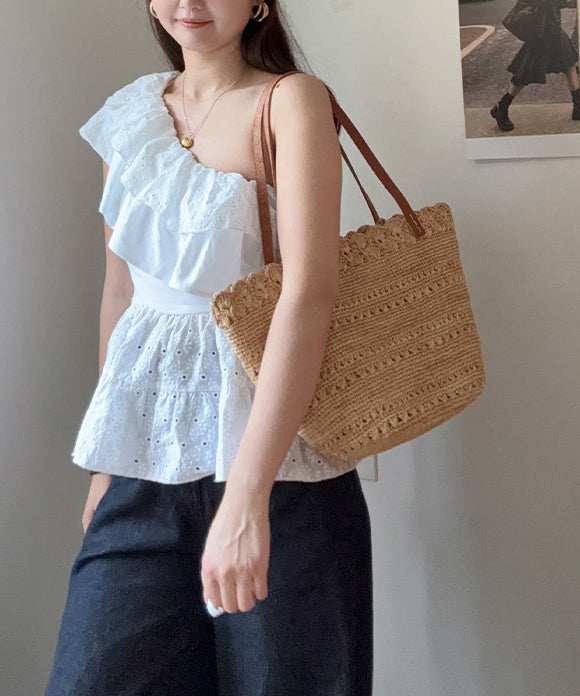 New Designed Vacation Straw Woven Large Capacity Shoulder Bag