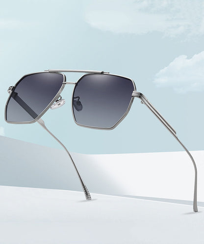 New Fashion Grey Versatile Metal Sunglasses