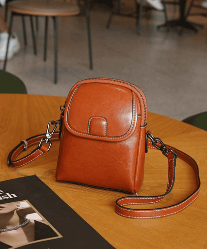 New Fashion Versatile Coffee Calf Leather Crossbody Bag