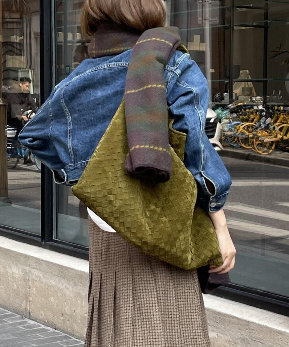 New Fashionable Suede Green Large Capacity Shoulder Bag