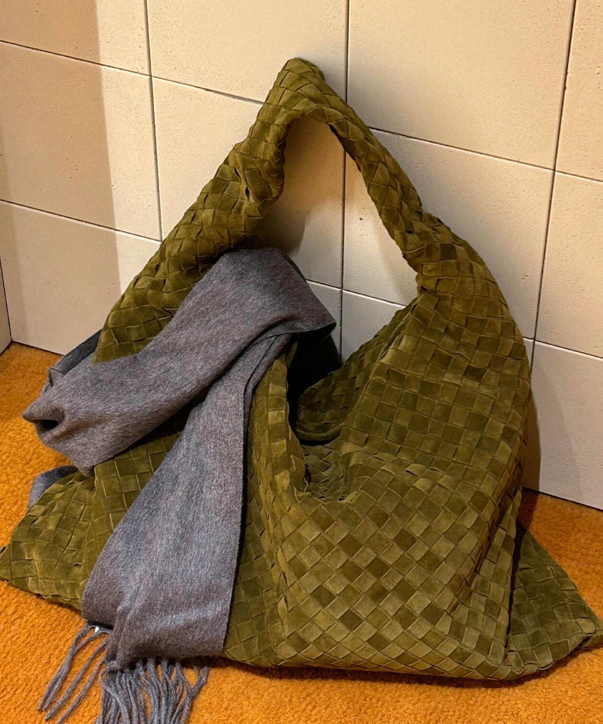 New Fashionable Suede Green Large Capacity Shoulder Bag