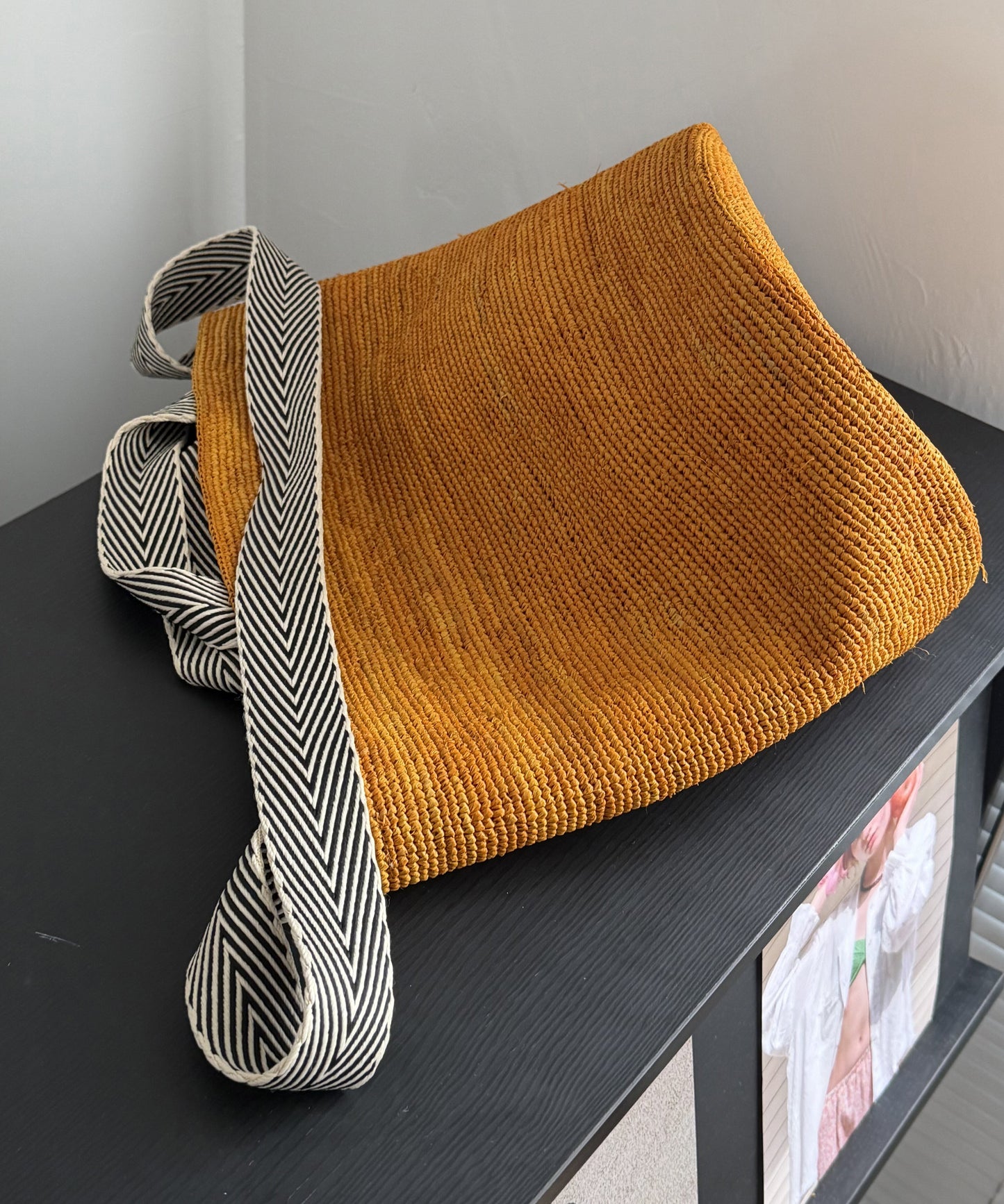 New Ginger Yellow Versatile Straw Woven Bucket Bag