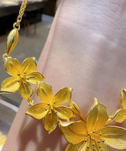 Load image into Gallery viewer, New Gold Sterling Silver Alloy Floral Tassel Pendant Necklace