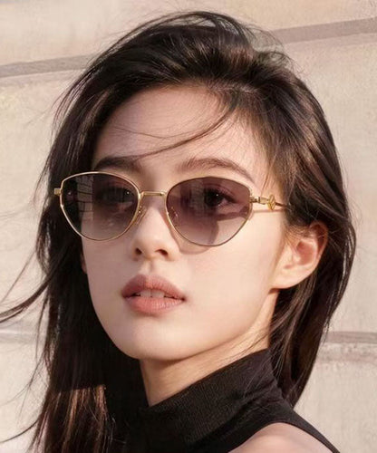 New Gradient Color Gold Metal UV Protection Sunglasses