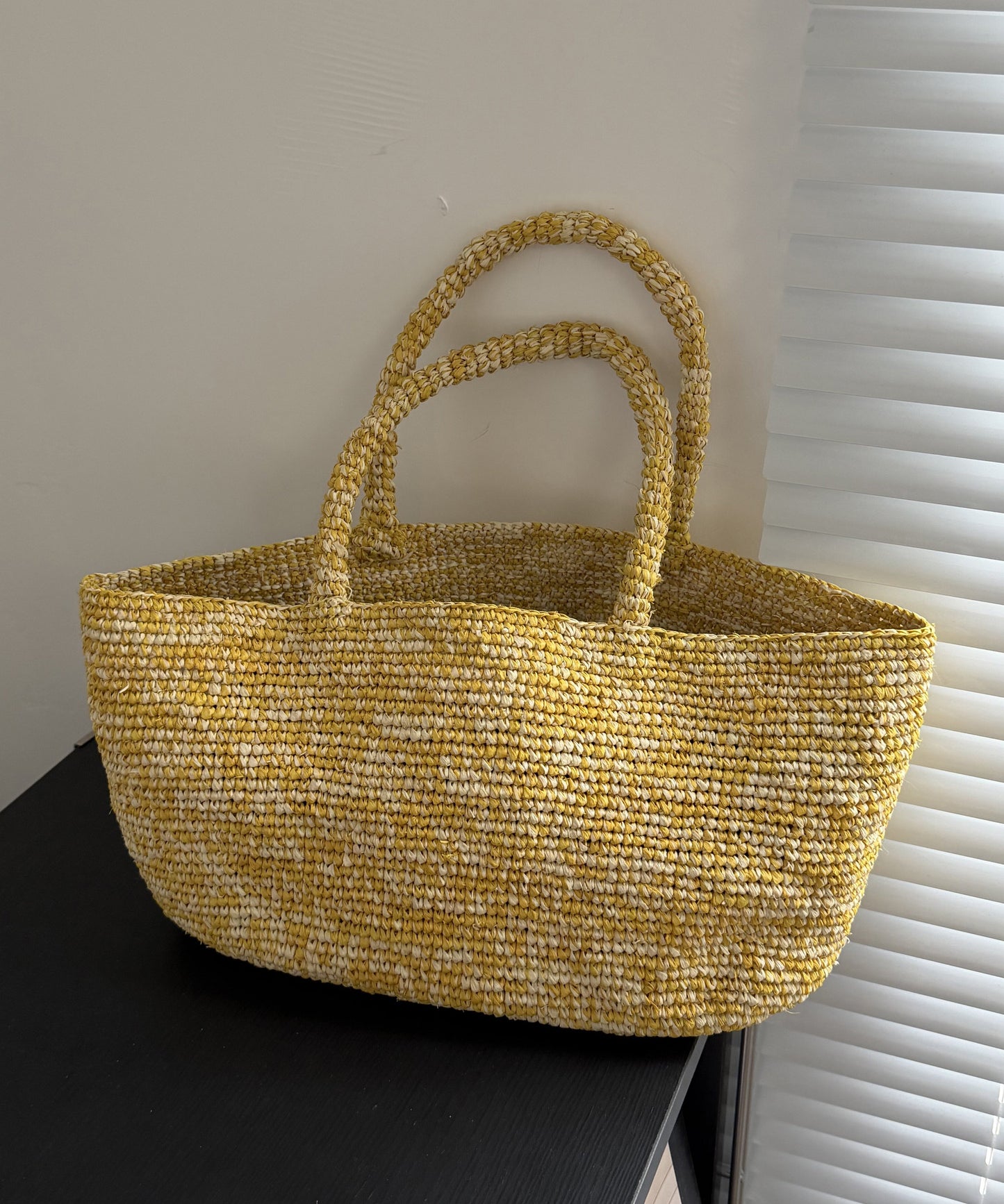 New Green Hand Straw Woven Fashionable Tote Bag