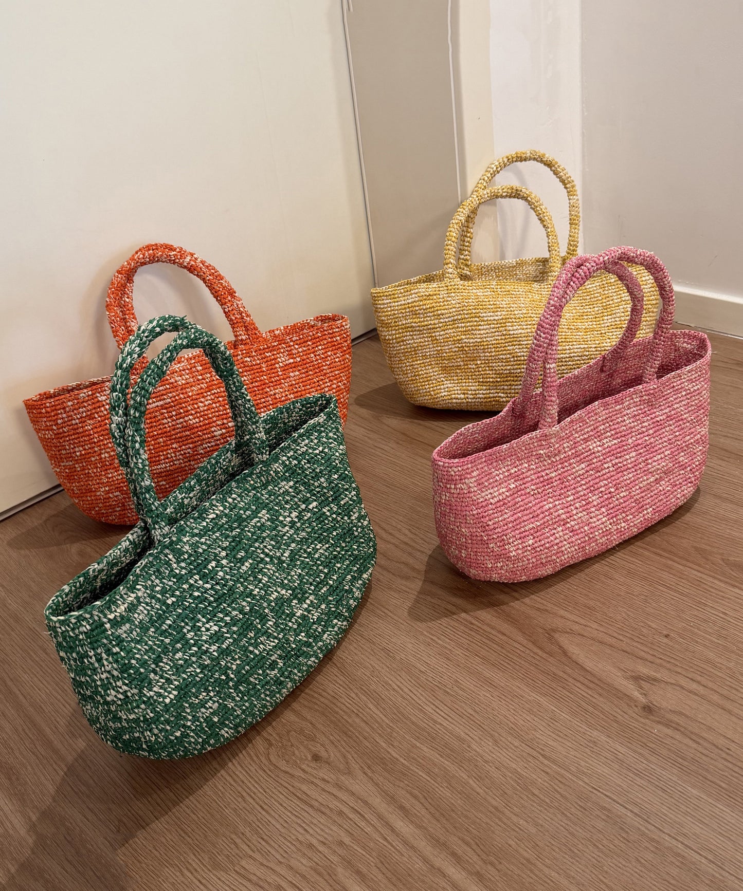 New Green Hand Straw Woven Fashionable Tote Bag