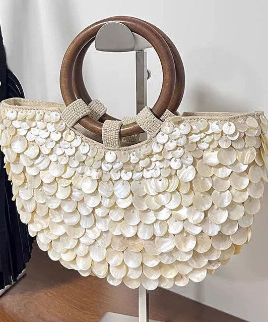 New Handmade Beige Natural Shell Tote Bag