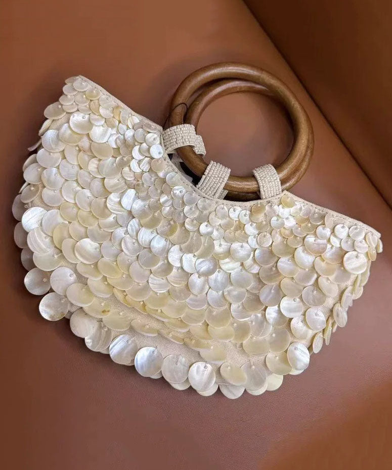 New Handmade Beige Natural Shell Tote Bag